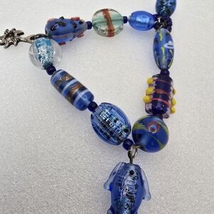 Blue Beaded Women's Bracelet